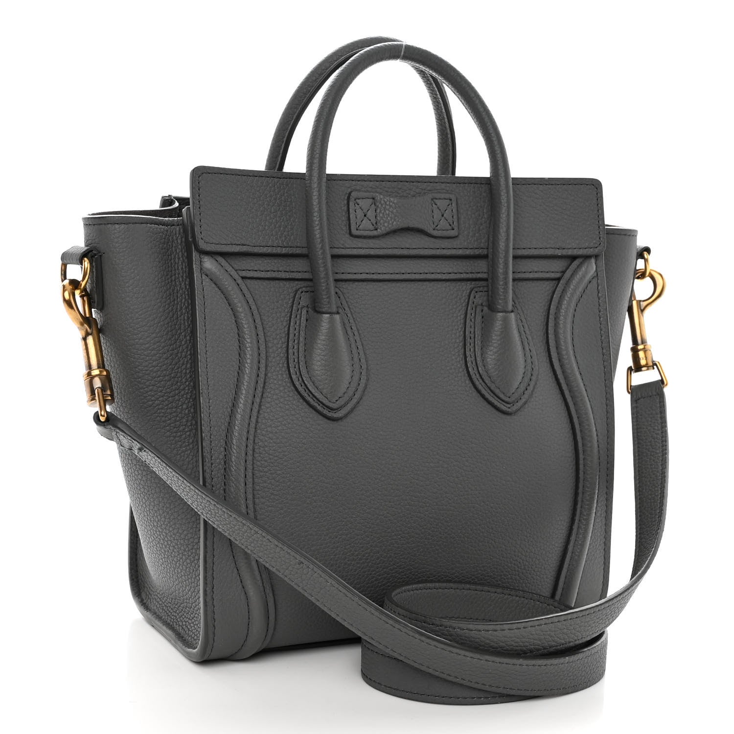 Celine Baby Drummed Calfskin Nano Luggage Kohl 3 of 9