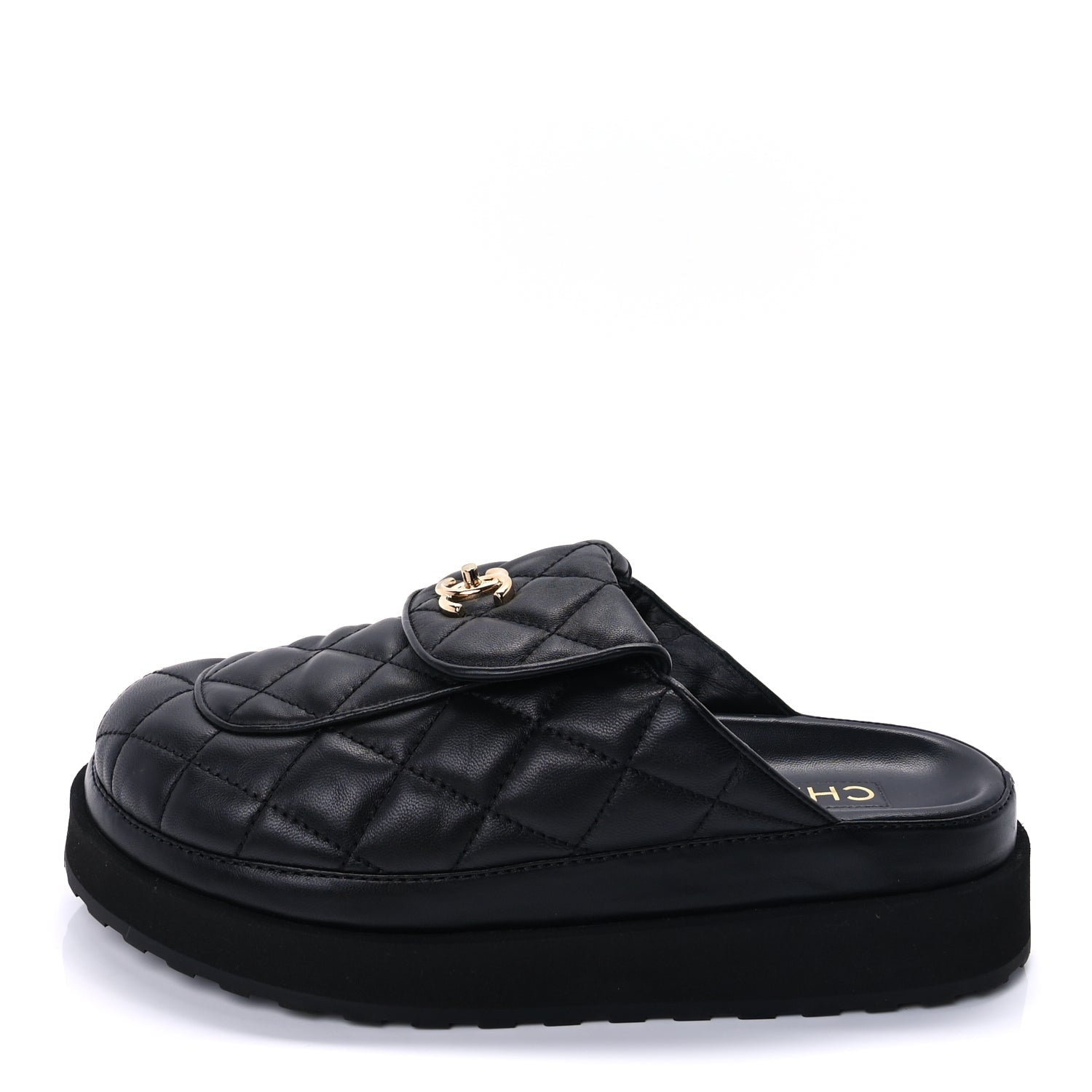 Chanel Lambskin Quilted CC Turnlock Mules 39  Black 1 of 9