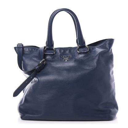 Prada Soft Calf Shopping Tote Bluette 1 of 10