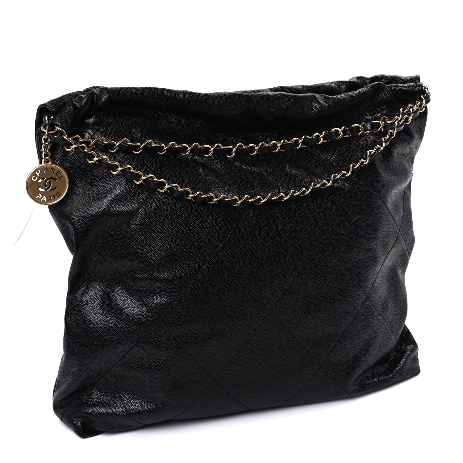Chanel Shiny Caviar Quilted Monochrome  22  Black 3 of 7