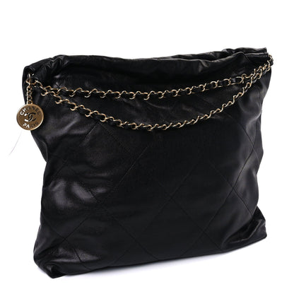 Chanel Shiny Caviar Quilted Monochrome  22  Black 3 of 7