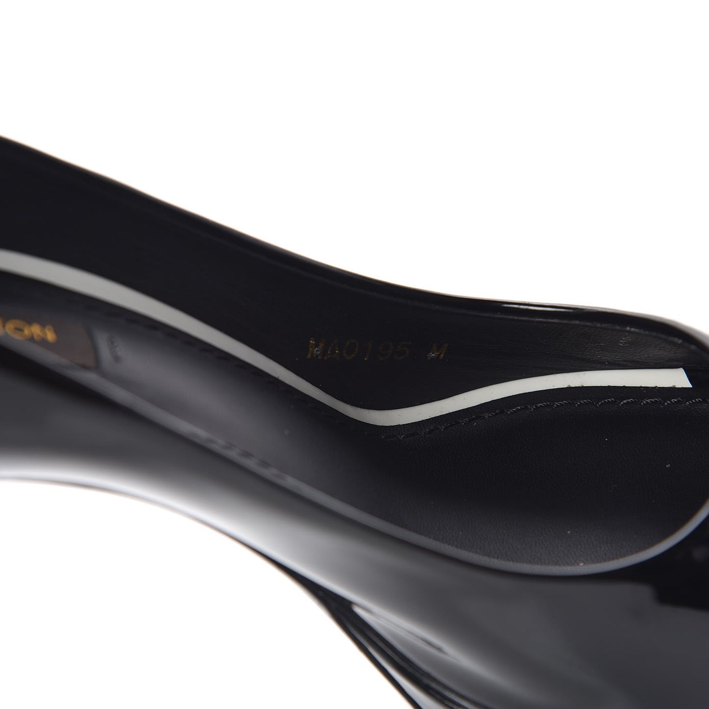 Patent Calfskin Eyeline Open Toe Pumps 36.5 Black