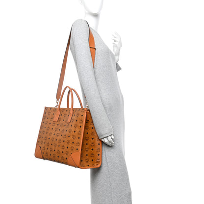 MCM Visetos X-Large Munchen Tote Cognac 2 of 12