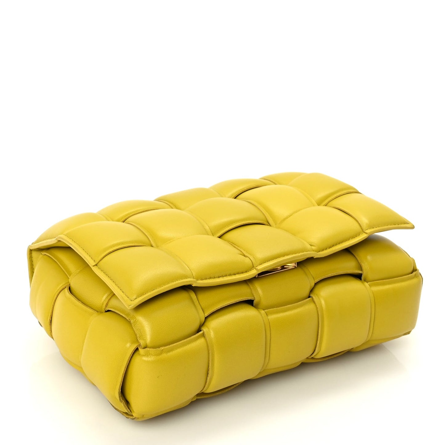 Nappa Maxi Intreccio Padded Cassette Crossbody Bag  Buttercup