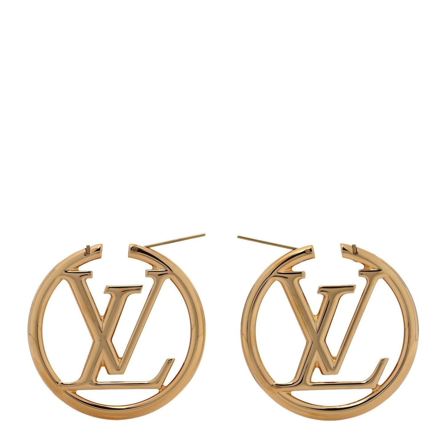 Metal Louise Hoop Earrings Gold
