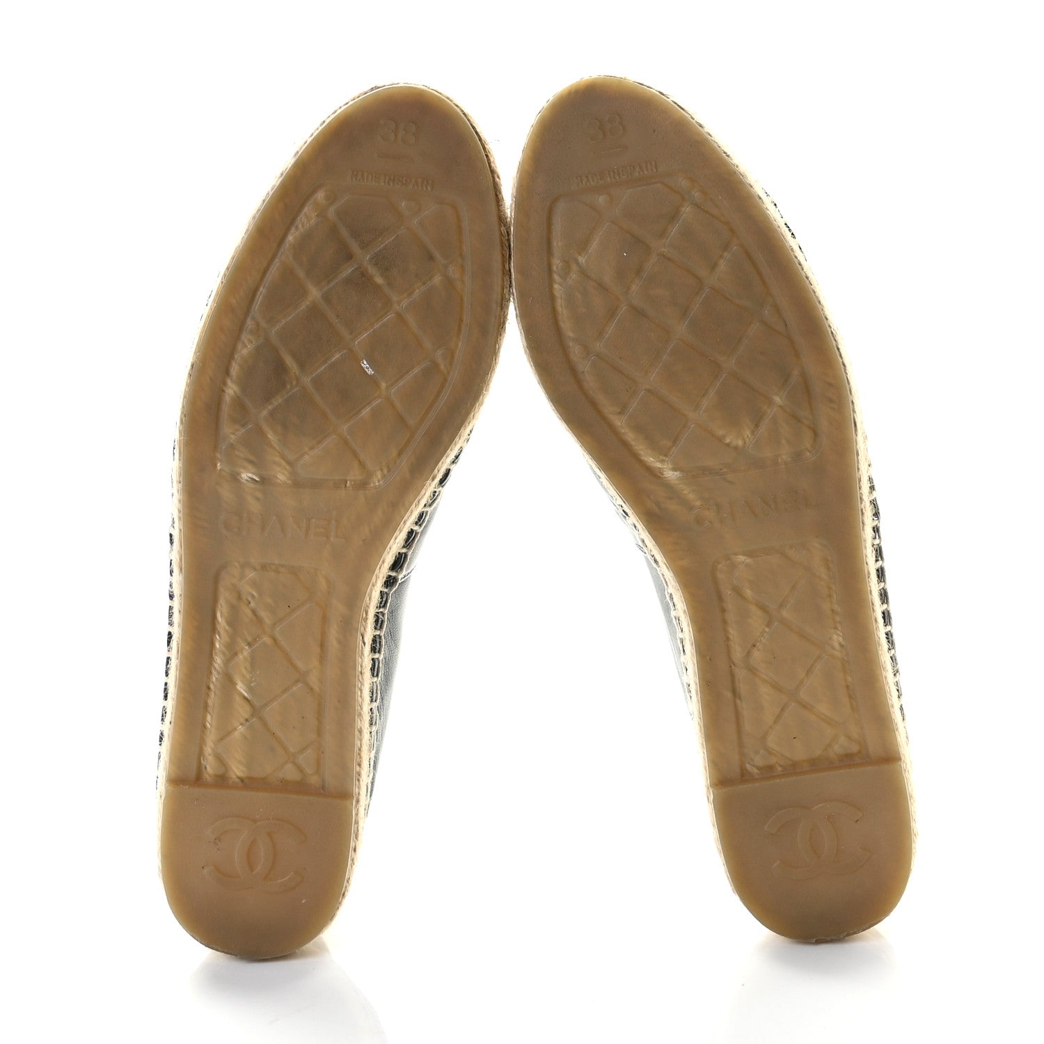 Chanel Lambskin CC Espadrilles 38 Black 6 of 10