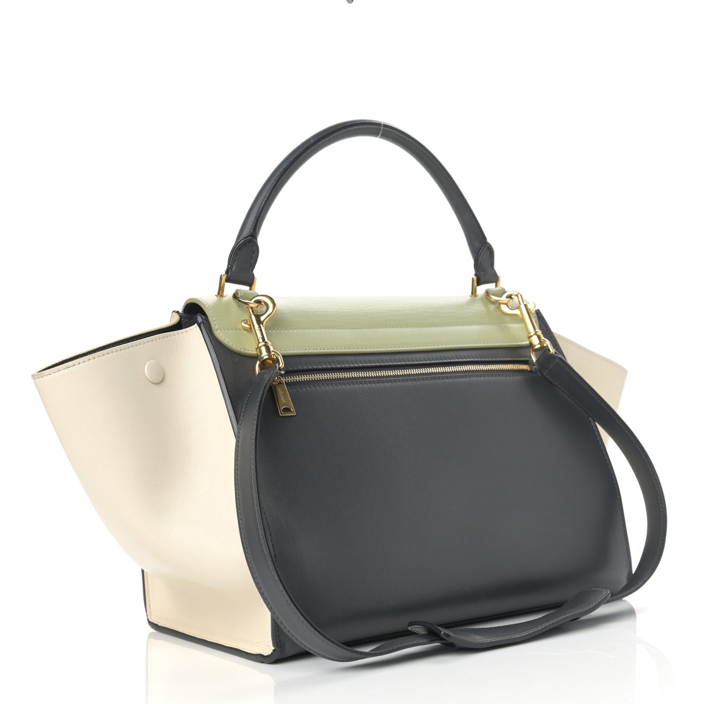 Smooth Calfskin Medium Tri-Color Trapeze Pistachio