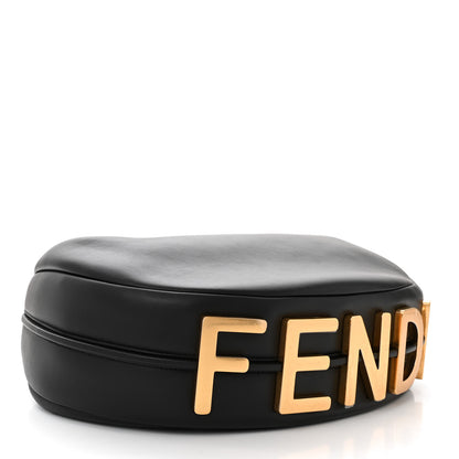 Fendi Vitello Grace Matte Medium Fendigraphy Hobo Bag Black 4 of 10