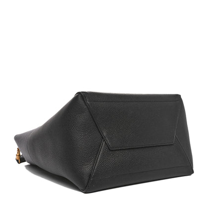 Celine Soft Grained Calfskin Sangle Bucket Bag Black 4 of 9