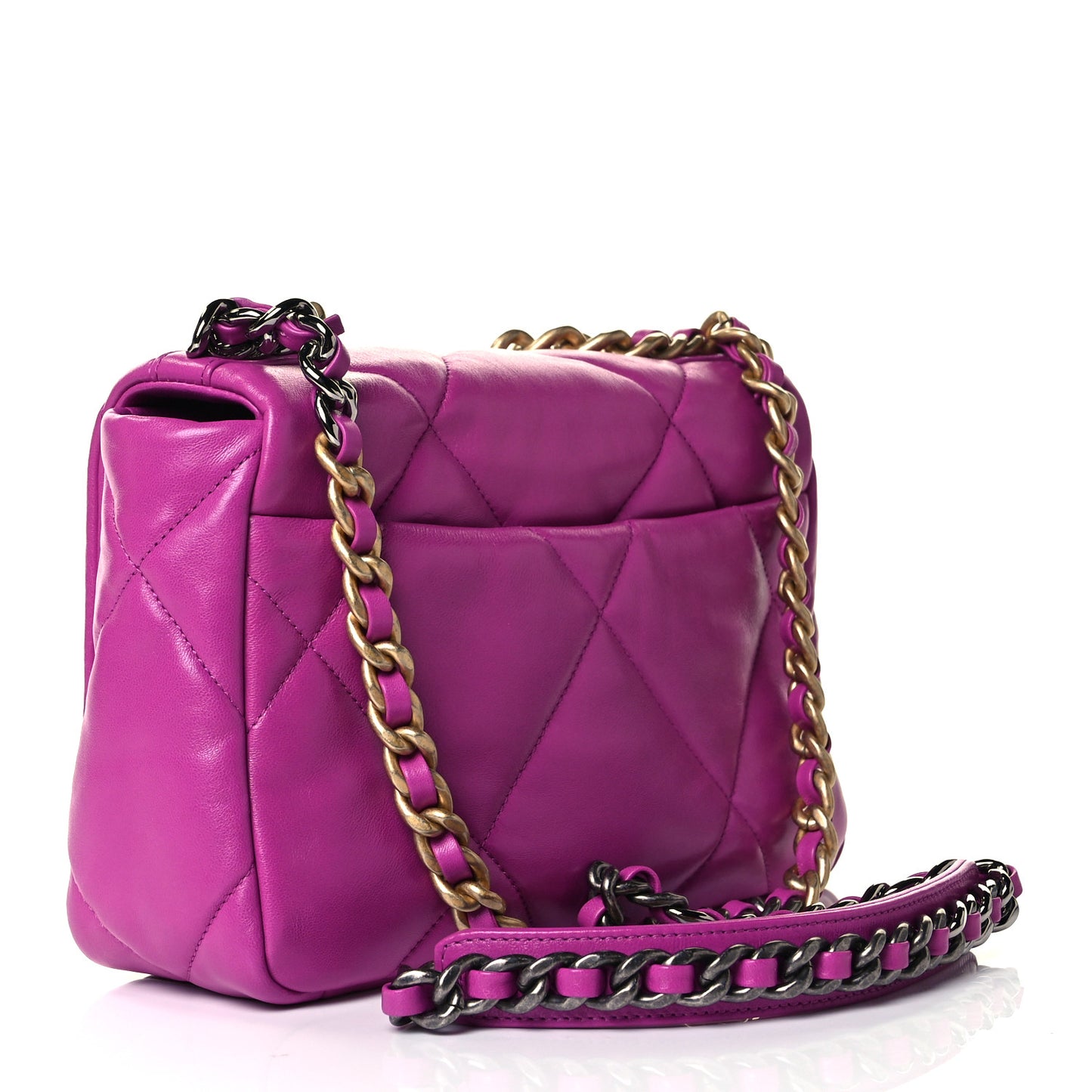 Lambskin Quilted Medium Chanel 19 Flap Purple