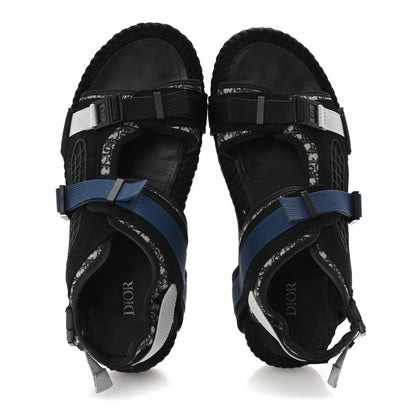 Christian Dior Technical Fabric Oblique Mens Atlas Sandals 44 Black Blue 2 of 7