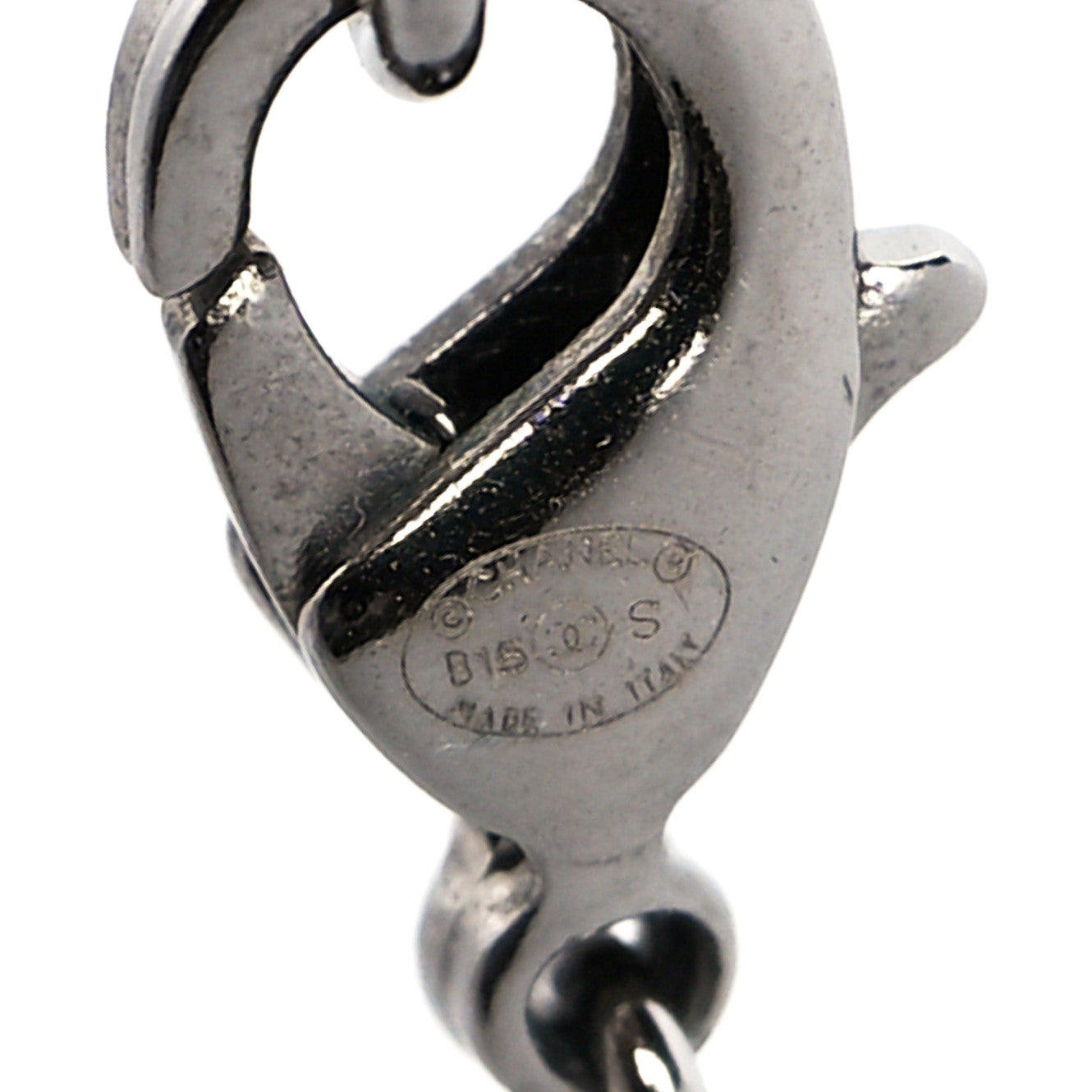 Crystal CC Pendant Necklace Ruthenium