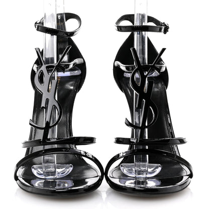 Saint Laurent Patent Cassandra 100 Sandals 37.5 Black 3 of 7