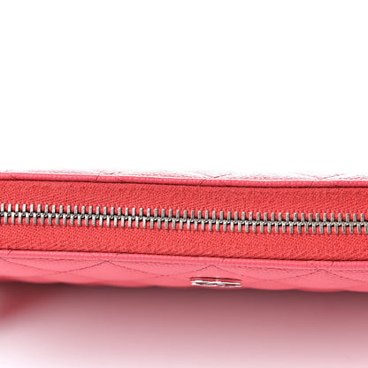 Chanel Caviar Quilted Large Gusset Zip Around Wallet Pink 11 of 11