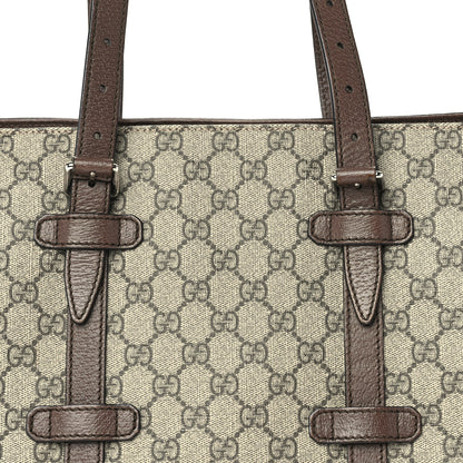 Gucci GG Supreme Monogram Textured Dollar Calfskin Small Detail Tote Beige Ebony New Acero 6 of 8