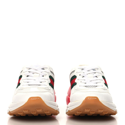 Gucci Lavaredo Eco Fabric Mesh Web Womens Rhyton Reflective Sneakers 35.5 Great White Green Red Silver 3 of 7