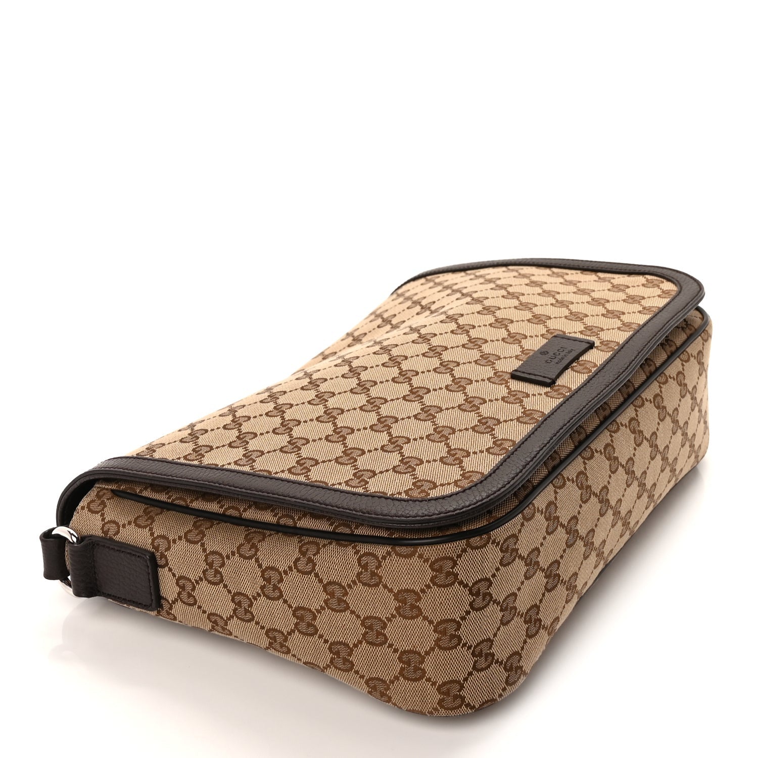 Gucci Monogram Large Flap Messenger Bag  Beige Dark Brown 7 of 8