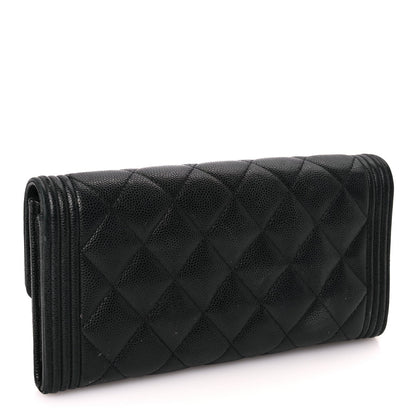 Chanel Caviar Quilted Long Boy Flap Wallet Black 3 of 7