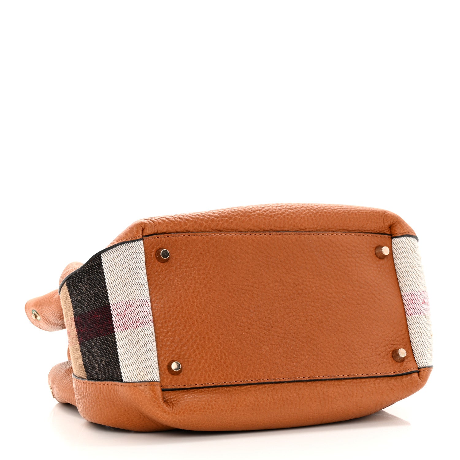 Burberry Grainy Calfskin House Check Small Maidstone Saddle Brown 4 of 24