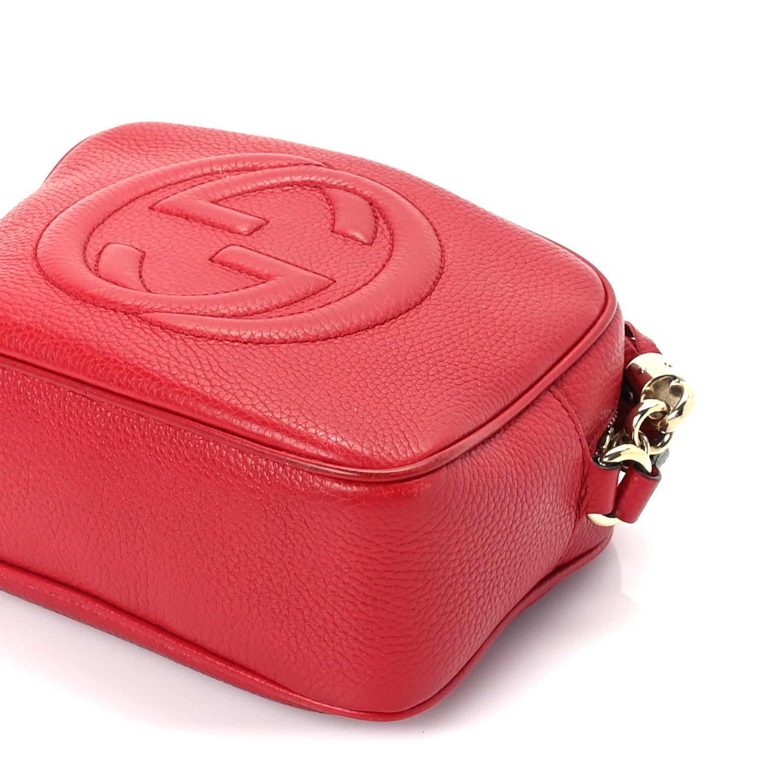 Gucci Pebbled Calfskin Small Soho Disco Bag  Vibrant Red 8 of 8
