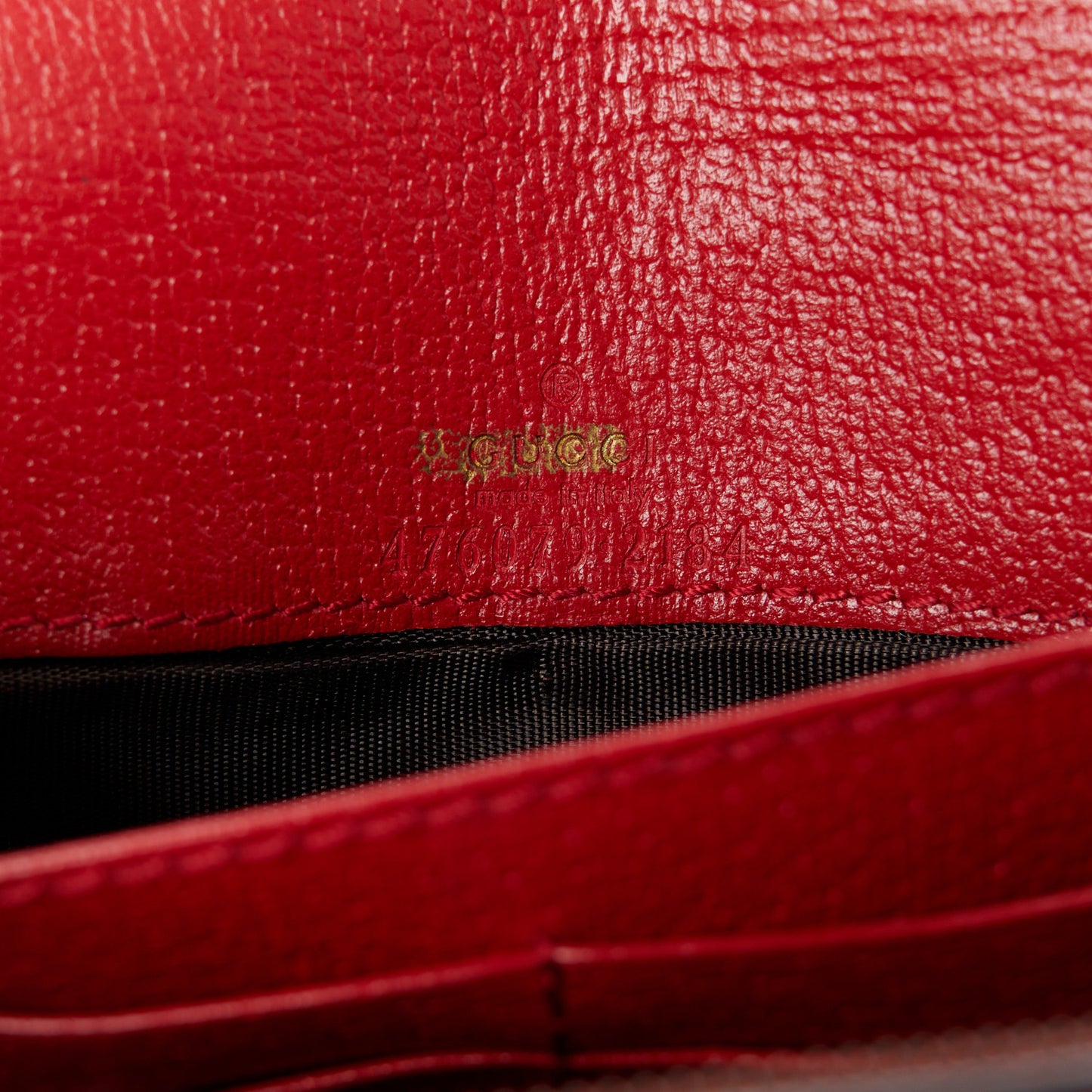 GG Supreme Monogram Web Queen Margaret Chain Wallet Red