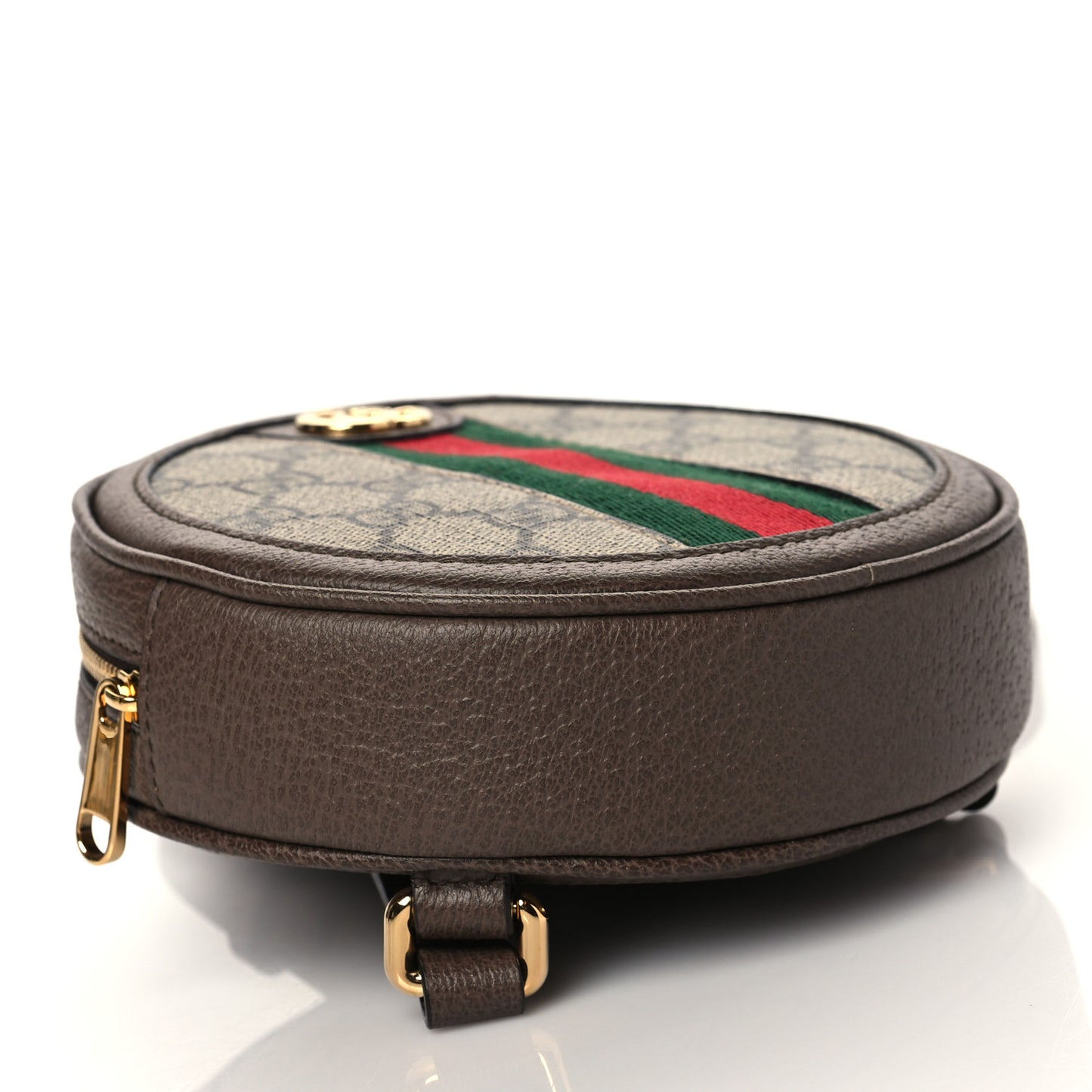 GG Supreme Monogram Web Mini Ophidia Round Backpack Brown