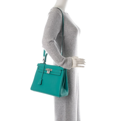 Hermes Taurillon Clemence Kelly Retourne 28 Bleu Paon 2 of 26