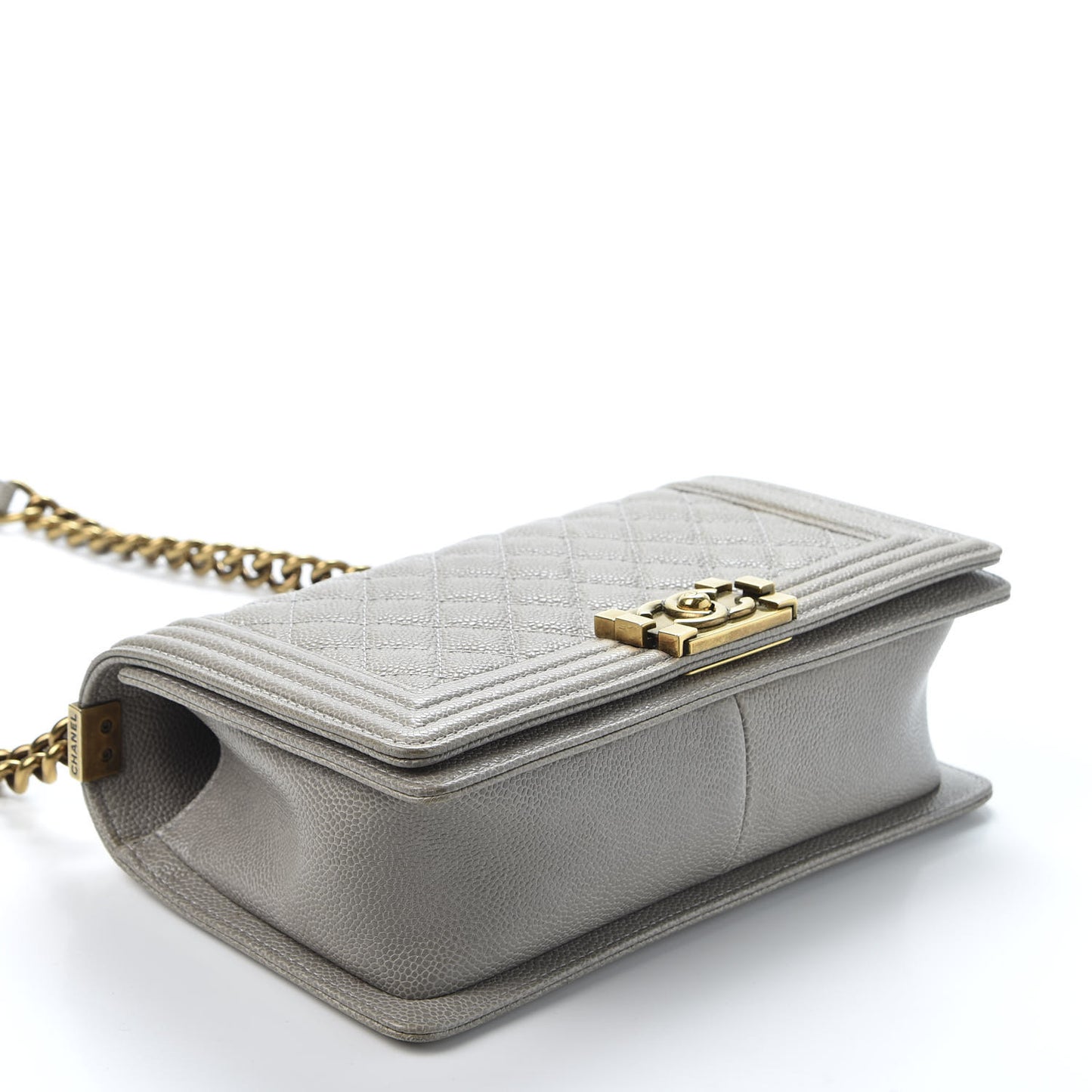 Caviar Quilted Medium Boy Flap Dark Beige