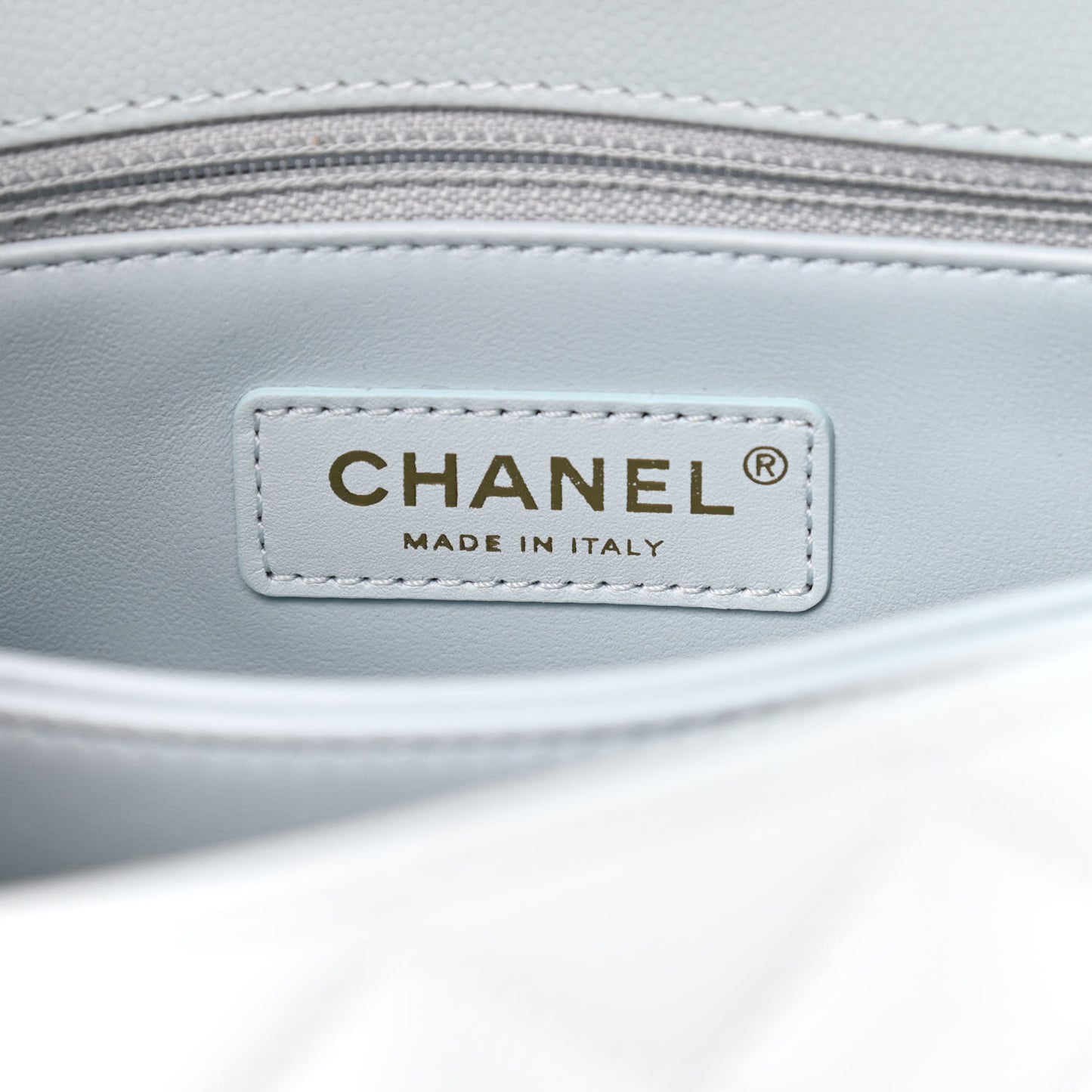 Caviar Quilted Mini Coco Handle Flap Light Blue