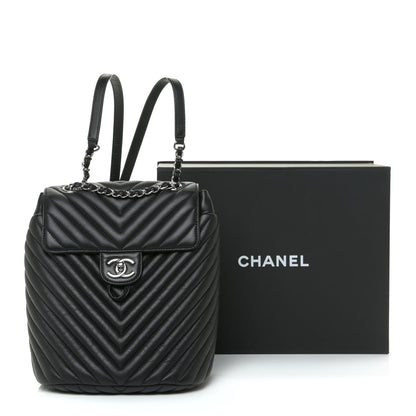 Chanel Calfskin Chevron Quilted Small Urban Spirit Backpack Black 14 of 14