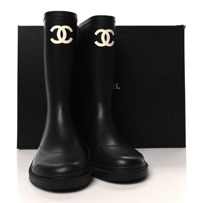 Chanel Caoutchouk CC High Boots 40 Black 7 of 7