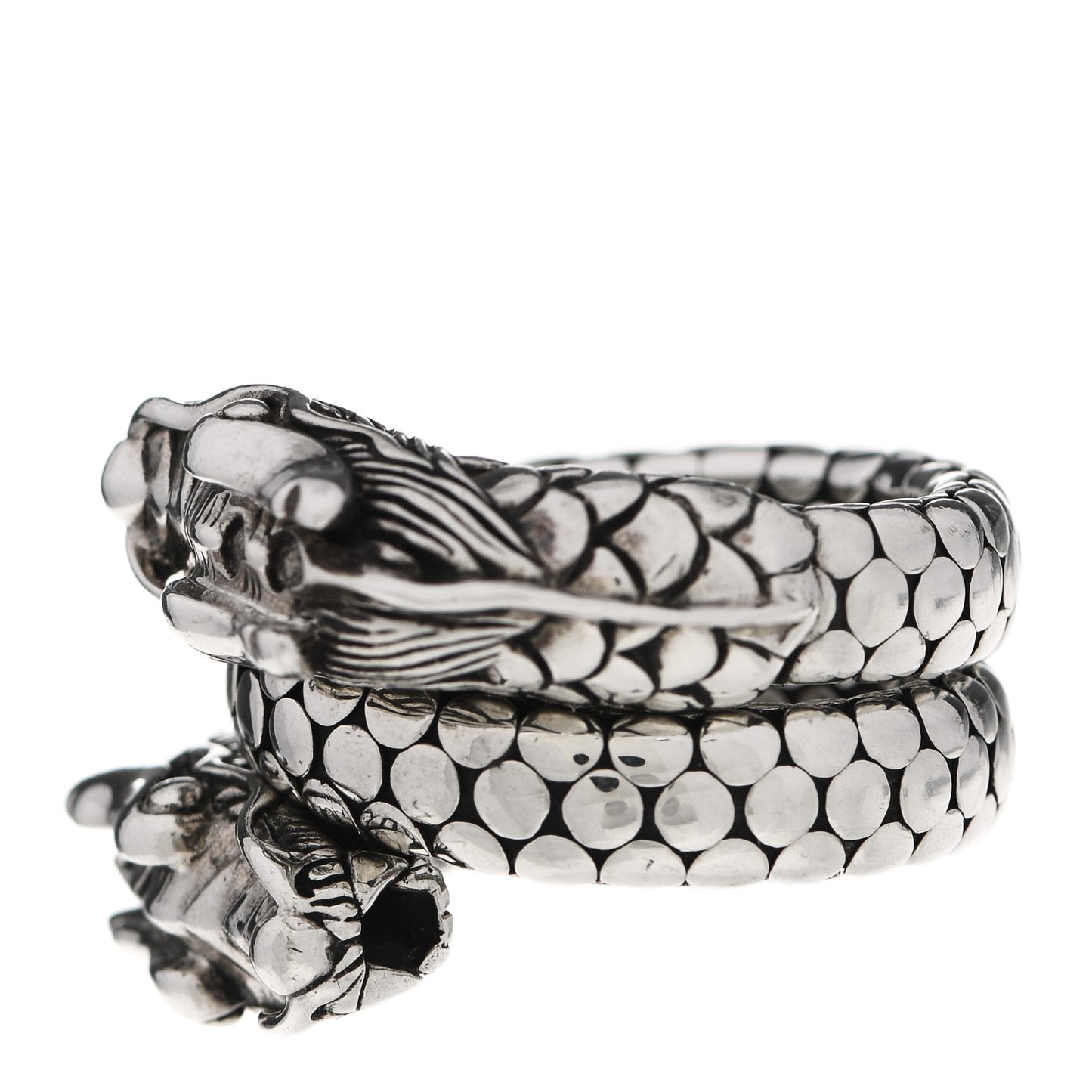 Sterling Silver Legends Naga Dragon Coil Ring 56 7.5