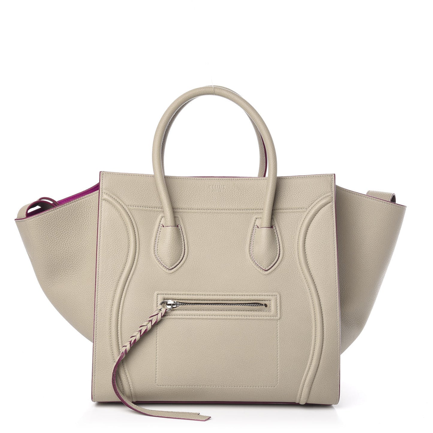 Baby Grained Calfskin Medium Phantom Luggage Beige