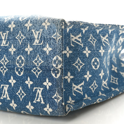 Louis Vuitton Monogram Jacquard Denim Onthego MM Bleu 9 of 9