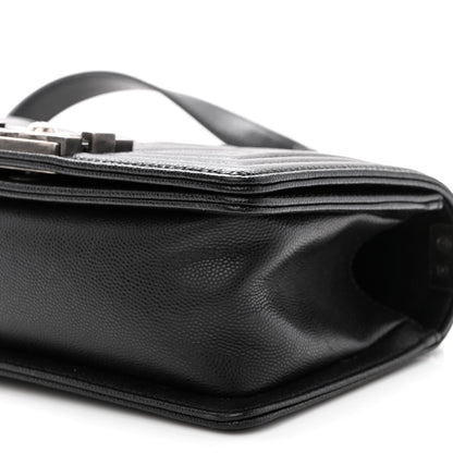 Chanel Caviar Chevron Quilted Small Boy Flap Black 10 of 10