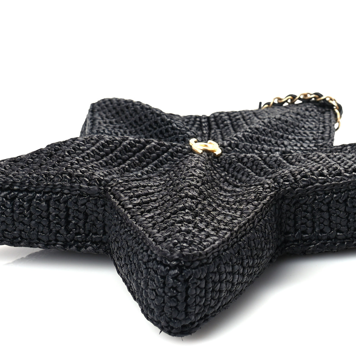 Chanel Raffia Star Coco Beach Bag Black 9 of 9