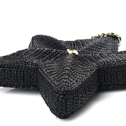 Chanel Raffia Star Coco Beach Bag Black 9 of 9
