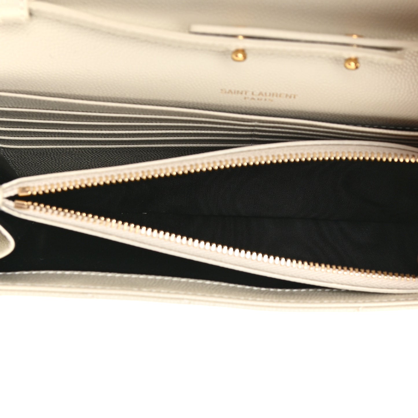 Grain De Poudre Matelasse Chevron Monogram Chain Wallet Crema Soft