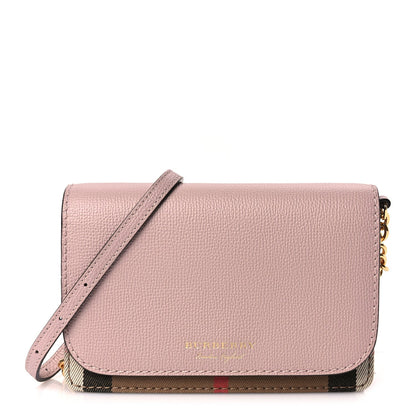 Burberry Derby Calfskin House Check Mini Hampshire Crossbody Pale Orchid 1 of 8