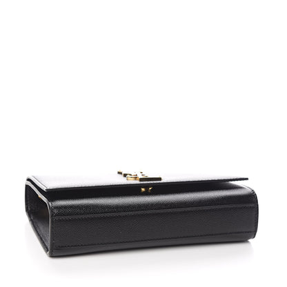 Saint Laurent Grain De Poudre Small Monogram Kate Satchel Black 4 of 9