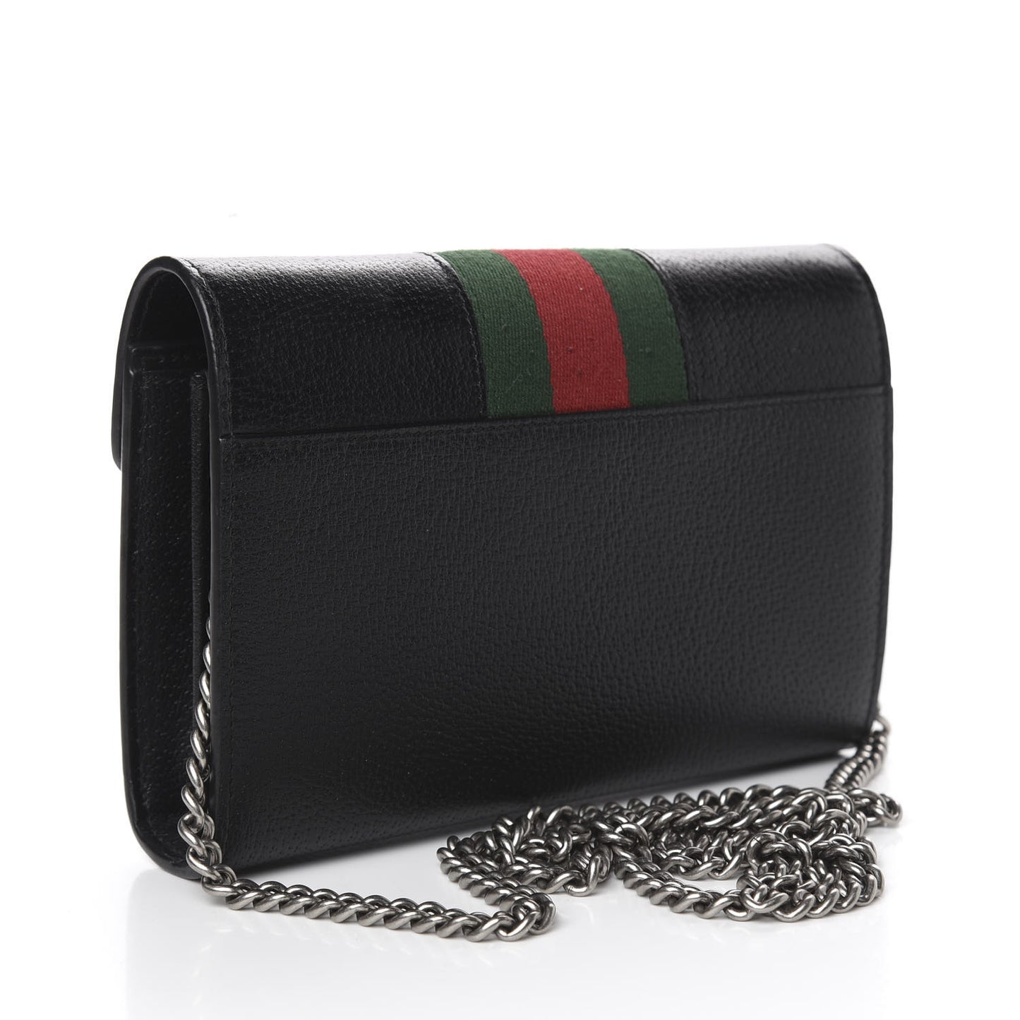 Calfskin Web Mini Dionysus Chain Wallet Black