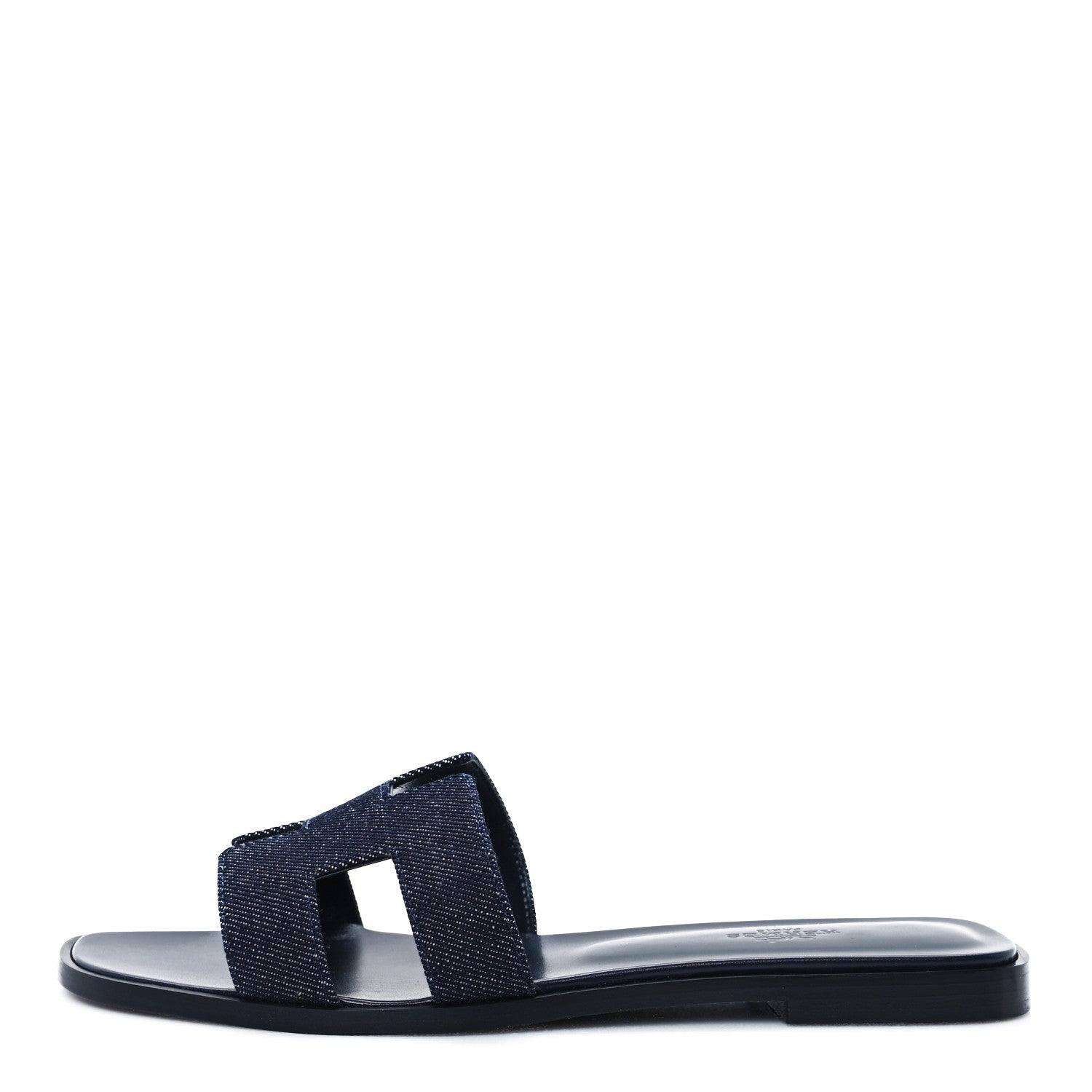 Hermes Denim Canvas Oran Sandals 38.5 Bleu Brut 1 of 10