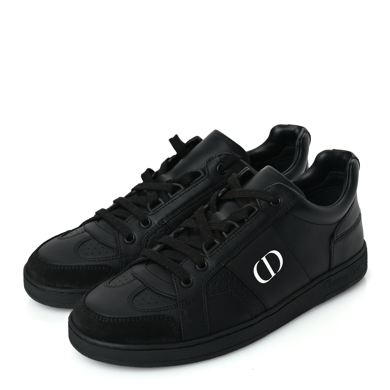 Christian Dior Calfskin Suede Logo Sneakers 36.5 Black 4 of 8