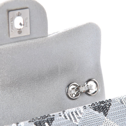 Chanel Sequin Geometric Extra Mini Flap Silver 11 of 12