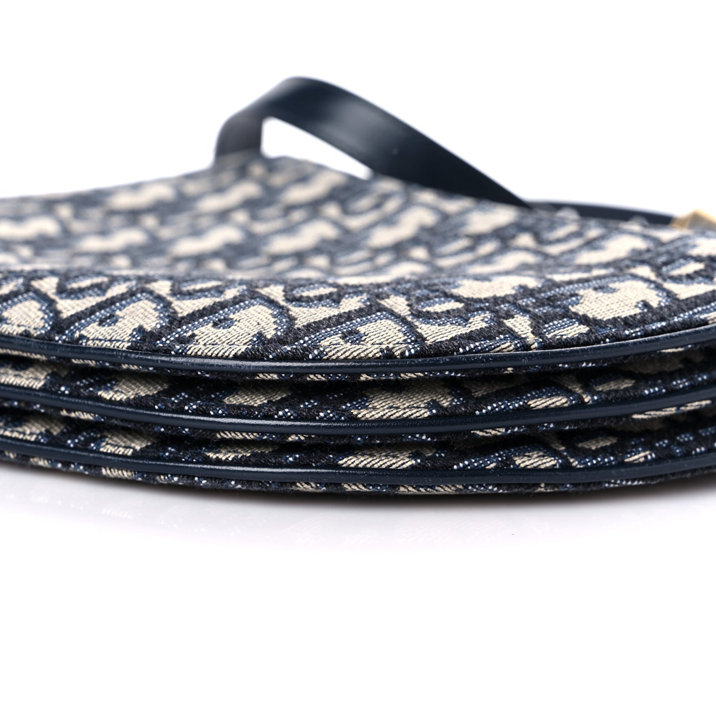 Oblique Saddle Pouch With Strap Navy Blue