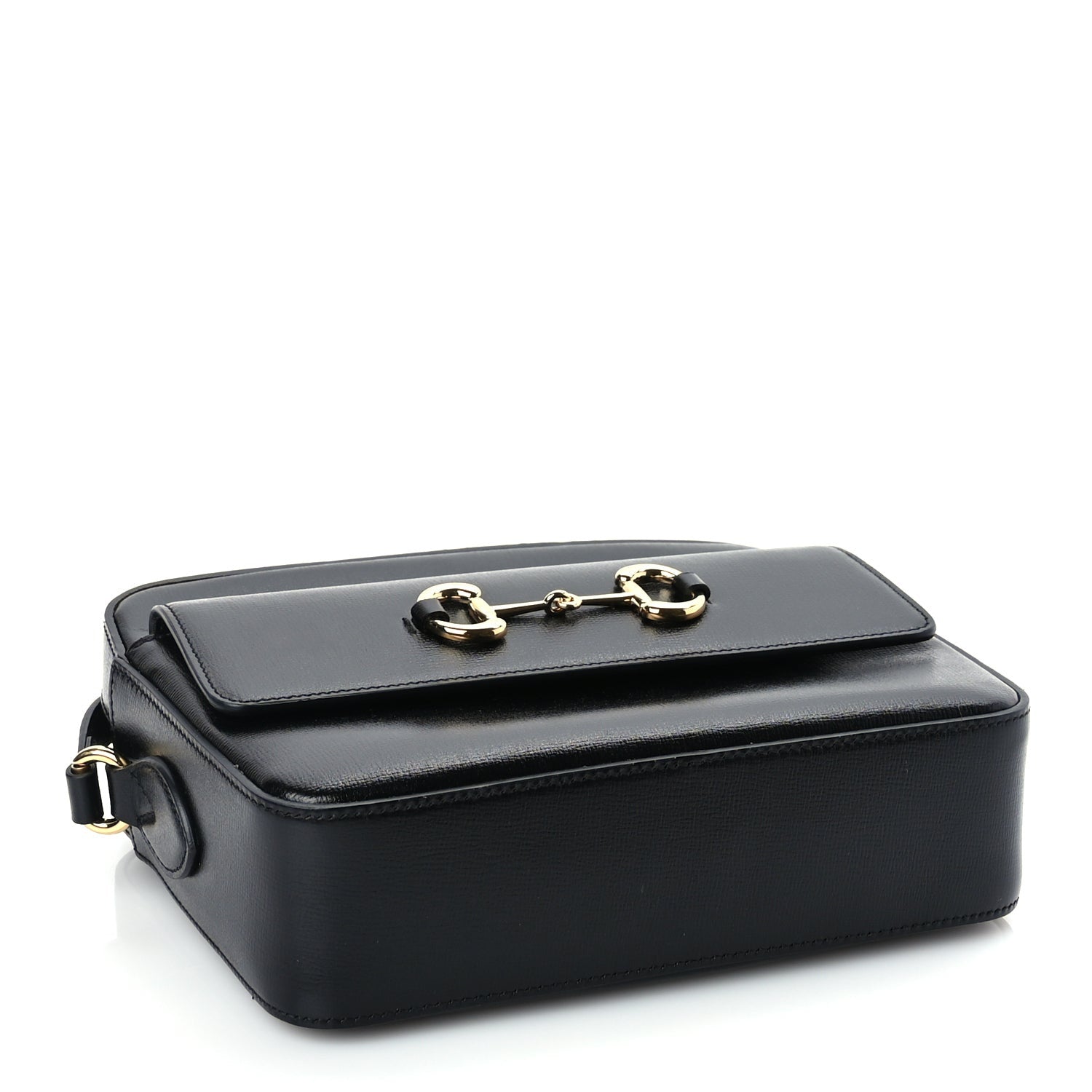 Gucci Textured Calfskin Small Horsebit 1955 Shoulder Bag Black 3 of 8