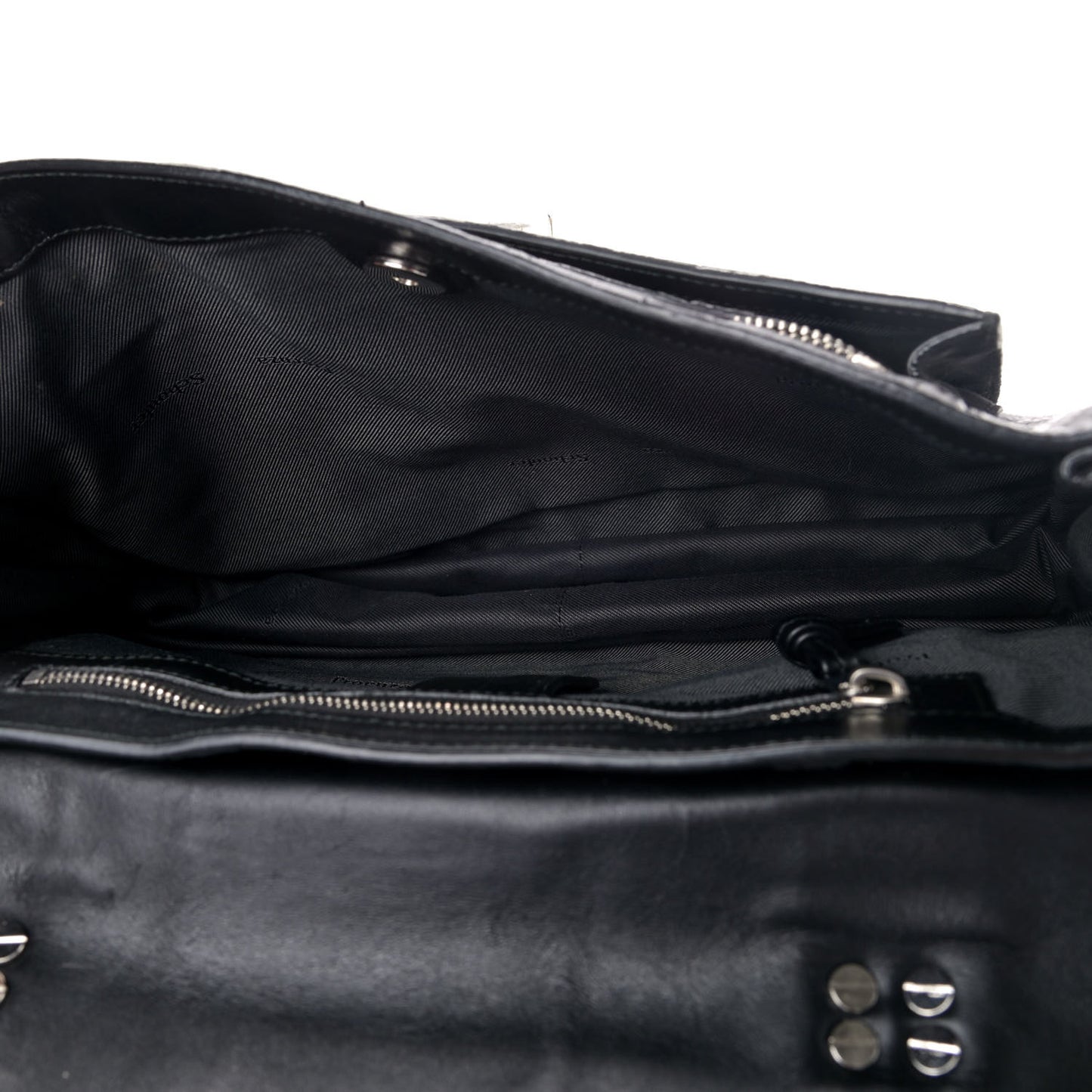 Lambskin Karung Ayers Medium Paneled PS1 Satchel Black