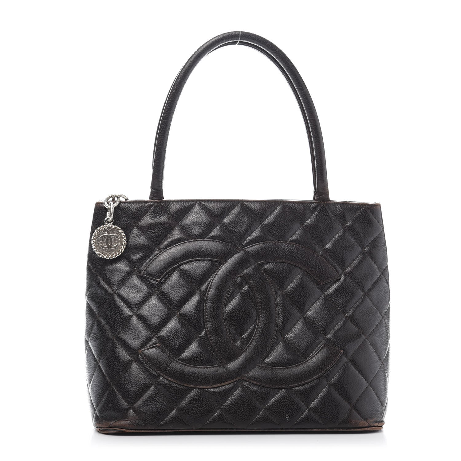 Chanel Caviar Quilted Medallion CC Tote Dark Brown 1 of 17