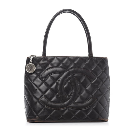 Chanel Caviar Quilted Medallion CC Tote Dark Brown 1 of 17