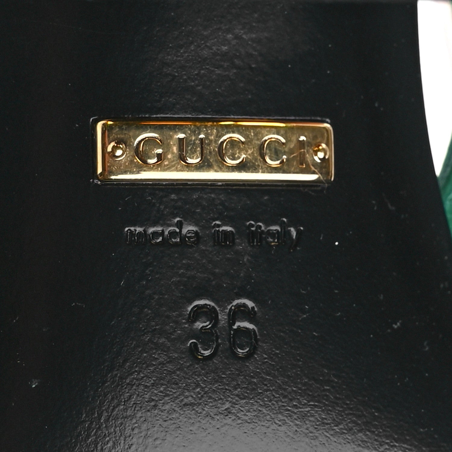 Gucci Malaga Kid Horsebit 75mm Slingback Pumps 36 New Shamarock 6 of 9